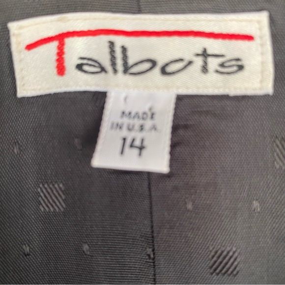 Talbots Structured Gray Wool DoubleBreasted Blazer Gold Buttons Size14 Made USA - Picture 8 of 9
